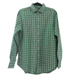 Polo Ralph Lauren Green Yellow Tartan Plaid Estate Sport Button Down Shirt M